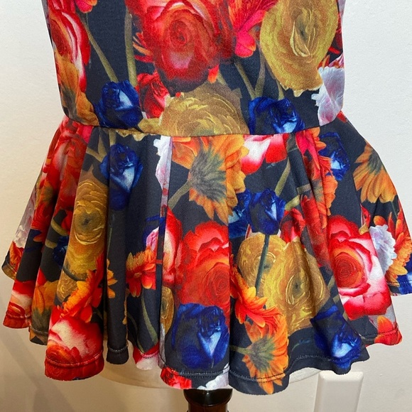 Alice + Olivia Womens Top XSmall Cap Sleeves Peplum Layered Tulle Exposed Zipper - Picture 3 of 11